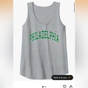 Amazon Gray Tank Top with Green Print